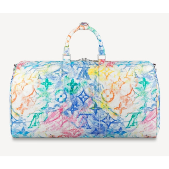 Louis Vuitton Keepall Bandouliere 50 Pastel Multicolor Duffle Weekend Travel Bag - Picture 6 of 13